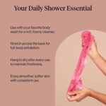 Kitsch African Net Sponge – Exfoliating Body Scrubber for Cleansing & Gentle Daily Exfoliation – Stretchable Bath Sponge for Hard-to-Reach Areas, Long-Lasting Shower Essential - Berry Pink, 3 Pcs - Image 5