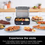 Ninja Griddle and Indoor Grill, 14’’, Electric Grill, For Steak, Burgers, Salmon, Veggies, and More, Pancake Griddle, Nonstick, Dishwasher Safe, 500F, Even Cooking, Silver, GR101 - Image 3