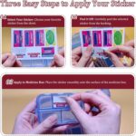 Pill Organizer with Medicine Labels Travel Daily Pill Container Mini Medication Organizer Storage Pill Organizer Travel Essentials Pill Case 7 Day (Pink & 161 Lables) - Image 3