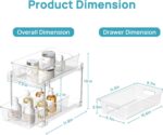 Vtopmart 4 Pack Bathroom Organizer, 2 Tier Clear Under Sink Organizers Vanity Countertop Storage Container,Cabinet Drawers Bins, Pull-Out Organization with Track for Pantry, Kitchen - Image 3