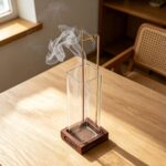 Ceremony Incense Holder, Wooden Incense Holder for Sticks with Glass Ash Catcher, Anti-ash Incense Burner with 20 Incense Sticks and a Ash Brush for Meditation Yoga Spa Room Decor - Image 4