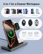 RYND 2026 Travel Portable Wireless Fast Charger for Apple & Android Charging Station,3 in 1 Charging for iPhone17 16 15 14 13 12,Apple Watch Series & Air pods 4 3 2 Pro,Samsung Galaxy - Image 3