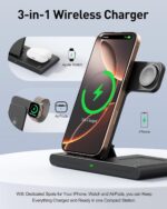 RYND 2026 Travel Portable Wireless Fast Charger for Apple & Android Charging Station,3 in 1 Charging for iPhone17 16 15 14 13 12,Apple Watch Series & Air pods 4 3 2 Pro,Samsung Galaxy - Image 4
