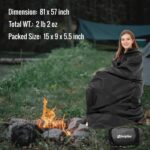 4-in-1 Large Camping Blankets - Waterproof, Windproof Fleece Outdoor Blankets for Stadium, Sports, Car, Concert - 81"x57", Portable (Dark Gray) - Image 3