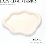 Ceramic White Jewelry Tray, Trinket Dish, Ring Dish, Room Funky Decor Aesthetic, Decorative Cloud Vanity Key Tray for Women, Ring Holder Dish, Cute Jewelry Plate Bowl Room Decor Aesthetic - Image 3