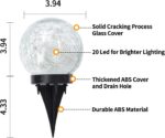 JKIMK Solar Globe Lights Outdoor Waterproof-Solar Balls Garden-Cracked Glass Ball Solar Lights Outdoor-Solar Orbs Outside-Outdoor Decorations Patio & Yard Lawn Backyard Decor (GUO-XBQ-5-5-5) - Image 4