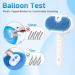 Pet Steam Brush for Dog & Cat - 3-in-1 Steam Grooming Brush for Shedding & Hair Removal - Self Cleaning Spray Comb with Mist for Long Haired Pets - Includes 1*Waterless Shampoo, Blue. - Image 4