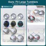 LARGER Compartment - Stackable Water Bottle Organizer Holder - for Stanley & Others' Large Tumbler - Clear Wine Rack, Cup Bottle Holder for Cabinet Home Countertop Fridge Pantry Shelf, 4 Tier Hold 12 - Image 3
