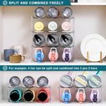 LARGER Compartment - Stackable Water Bottle Organizer Holder - for Stanley & Others' Large Tumbler - Clear Wine Rack, Cup Bottle Holder for Cabinet Home Countertop Fridge Pantry Shelf, 4 Tier Hold 12 - Image 4