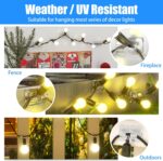 Keviyi Hooks for Outdoor String Lights Clips: 26Pcs Double Hooks for Hanging - Heavy Duty Clear Cable Clips with Waterproof Adhesive Strips - Outside Sticky Hooks Non-Slip No Drill - Image 5
