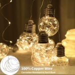 YOLIGHT Wishing Ball Curtain Lights 200 LED Window Curtain String Lights with Remote, USB Battery Powered Twinkle Globe Fairy Lights for Wedding Party Bedroom Christmas Decoration (Warm White) - Image 5
