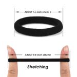 iFwevs 50PCS Black Hair Ties,Cotton Seamless Ponytail Holders,No Damage Elastics Hair Bands for Thick Heavy &Curly Hair - Image 3