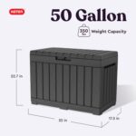 Keter Kentwood 50 Gallon Resin Deck Box-Organization and Storage for Patio Cushions, Throw Pillows and Garden Tools, Dark Grey - Image 3
