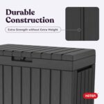 Keter Kentwood 50 Gallon Resin Deck Box-Organization and Storage for Patio Cushions, Throw Pillows and Garden Tools, Dark Grey - Image 5