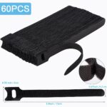 Nettbe 60 PCS 6 Inches Reusable Cable Ties, Adjustable Cord Straps Wire Organizer Cord Wrap and Hook Loop Cable Management - Image 3