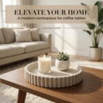 OAKOA Round Decorative Tray for Coffee Table Decor - Concrete Round Tray Home Decor - Bandejas Decorativas - Circle Coffee Table Centerpiece - Image 5