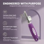 Poodle Dematting Fur Rake Comb Brush for Dogs and Cats - Long 2.5" Steel Safety Blades Metal Comb for Detangling Matted or Knotted Undercoat Hair - Image 4