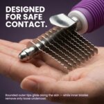 Poodle Dematting Fur Rake Comb Brush for Dogs and Cats - Long 2.5" Steel Safety Blades Metal Comb for Detangling Matted or Knotted Undercoat Hair - Image 5
