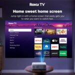 Aurzen Roku TV Smart Projector with Wifi and Bluetooth, Roku Streaming Experience Built-in, 1080P FHD, DoIby Audio, Auto Focus & Keystone, Zoom, Movie Portable Outdoor Mini Projector, White - Image 4