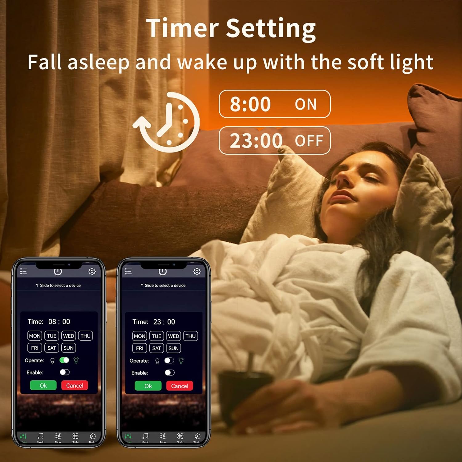 KSIPZE 100ft Led Strip Lights RGB Music Sync Color Changing Led Lights with Smart App Control Remote Led Lights for Bedroom Room Lighting Flexible Home Décor - Image 4