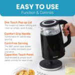 Elite Gourmet 1.7L Dual Wall Cool Touch Electric Tea Kettle, Borosilicate Glass, 304 Stainless Steel Interior, Programmed Digital Touchscreen, Keep Warm, Auto Off & Audible Indicator, Black - Image 4