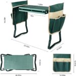 KVR Upgraded Garden Kneeler and Seat with Thicken & Widen Soft Kneeling Pad,Heavy Duty Foldable Gardener Stool with 2 Tool Pouches,Gardening Gifts for Women Mom Men Seniors¡­… - Image 4