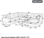 U-Style Upholstery Sectional Sofa with Storage Ottoman Living Room Furniture Corner Set - Image 4