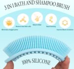 3 Pack Silicone Body Scrubber, Exfoliating Body Scrubber Fit for Sensitive and All Kinds of Skin, Soft Silicone Loofah for Women Men, Clean and Sanitary Rapid Foaming,Black,Blue,Gray - Image 3