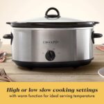Crock-Pot 7-Quart Manual Slow Cooker, Family Size Serves 8+ People & Fits 6-lb Roast, Removable Stoneware with Warming Setting, Dishwasher Safe for Easy Cleanup, Stainless Steel - Image 4