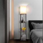 Gupuzm Floor Lamp with Shelves, Modern Square Standing Lamp with 3 Color Temperature Bulb, Corner Display Bookshelf Lamp for Living Room, Bedroom and Office (Black) - Image 7