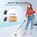 TUYU Electric Spin Scrubber, Full-Body IPX7 Waterproof Bathroom Scrubber with Power LCD Display, Adjustable Extension Handle, Cordless Shower Cleaner Brush for Bathtub Kitchen Wall Cleaning - Image 3