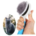 Self Cleaning Slicker Brush - Cat Brush Skin-Friendly Deshedding Grooming Massaging Tool for Long & Short Haired Pets, Cat Hair Brushes Easy Removes Undercoat for Dogs Cats Rabbits - UPGRADED, Blue - Image 2