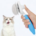 Self Cleaning Slicker Brush - Cat Brush Skin-Friendly Deshedding Grooming Massaging Tool for Long & Short Haired Pets, Cat Hair Brushes Easy Removes Undercoat for Dogs Cats Rabbits - UPGRADED, Blue - Image 3