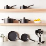 Amazon Basics Non-Stick Kitchen Cookware 15-Piece Set with Stay-Cool Handles, Even Heating, Non-Induction, Includes Pots, Pans, and Utensils, Black - Image 4