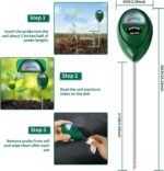 SZHLUX Moisture Meter Water Monitor Soil Hygrometer Sensor Care, Lawn, Farm, Indoor & Outdoor. (Plant Gifts for Gardeners), 10.23inch, Green - Image 4