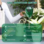 SZHLUX Moisture Meter Water Monitor Soil Hygrometer Sensor Care, Lawn, Farm, Indoor & Outdoor. (Plant Gifts for Gardeners), 10.23inch, Green - Image 6