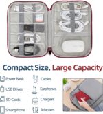 Electronics Organizer Travel Case - Water-Resistant Tech Bag for Cables, Chargers & Cord Management - Small Portable Pouch for Travel Accessories, Gear Bag for Airplane & Business - Image 4