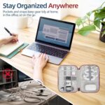 Electronics Organizer Travel Case - Water-Resistant Tech Bag for Cables, Chargers & Cord Management - Small Portable Pouch for Travel Accessories, Gear Bag for Airplane & Business - Image 5