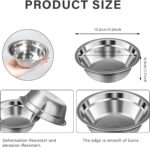 16 Pcs Pets Bowl Bulk 15 oz Pet Feeding Bowl Stainless Steel Dog and Cat Bowls Pet Feeder Metal Small Puppy Raised Food and Water Bowls for Small Medium Pets Supplies - Image 3