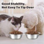16 Pcs Pets Bowl Bulk 15 oz Pet Feeding Bowl Stainless Steel Dog and Cat Bowls Pet Feeder Metal Small Puppy Raised Food and Water Bowls for Small Medium Pets Supplies - Image 4