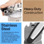 GORILLA GRIP Heavy Duty Stainless Steel Smooth Edge Manual Can Opener and Bottle Openers, US Designed, Soft Comfortable Handle, Oversized Handheld Turn Knob, Multifunctional Kitchen Tool, Black - Image 4