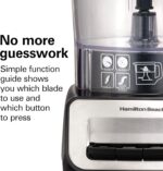 Hamilton Beach Stack & Snap Food Processor and Vegetable Chopper, Stainless Steel Blades, 14 Cup + 4-Cup Mini Bowls, 3-Speed 500 Watt Motor, Black (70585) - Image 5