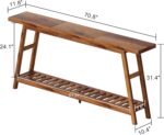 ChooChoo 70.9 Inch Long Console Tables for Entryway, Wood 2-Tier Entry Hallway Table, Narrow Sofa Table Behind Couch Table for Living Room, Entrance, Walnut - Image 3