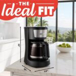 Gourmia 12 Cup One-Touch Coffee Maker – Pause and Serve with Automatic Keep Warm, Easy View Water Window, Compact Design, Stainless Steel Accents, Black - Image 6