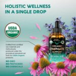 USDA Organic Lymphatic Drainage Supplement - Echinacea | Elderberry | Dandelion | Rosehip | Cleavers | Calendula | Burdock - Made in USA - Lymph System Drops - Immune Support, Cleanse & Detox, 2 fl oz - Image 5