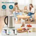Cosori Electric Kettle, No Plastic Inner Lid, Filter & Spout, Stainless Steel Tea Kettle, Automatic Shut Off & Boil-Dry Protection, Durable Tea Kettle Boiler & Heater, 1.5L/1500W, Silver - Image 4