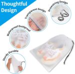 COIDEA, Waterproof Travel Drawstring Shoe Bags for Packing, Storage, Travel Essentials for Men and Women, 15.7 x 11.8 inches, Clear, 5 pieces - Image 4