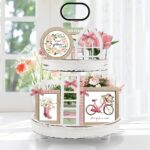 10 Themes Interchangeable Seasonal Decor Set - Rustic Farmhouse Spring Tiered Tray Decorations, Perfect for Holiday Decor, Lavender Decor Spring Decorations for Home Easter Decorations - Image 4