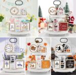 10 Themes Interchangeable Seasonal Decor Set - Rustic Farmhouse Spring Tiered Tray Decorations, Perfect for Holiday Decor, Lavender Decor Spring Decorations for Home Easter Decorations - Image 5