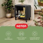 Keter Velo 30 Gallon Outdoor Storage Cabinet, Weather-Resistant Resin Deck Box with Steel Reinforcement, Lockable, Wood-Look Finish, Graphite - Image 6